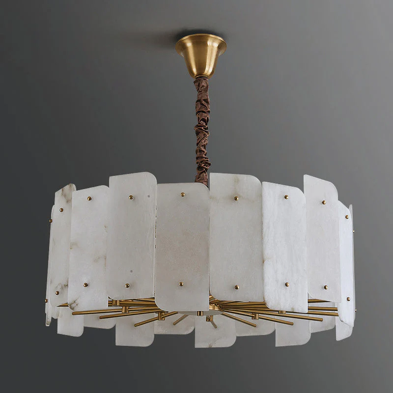 Alabaster Lorry Round Chandelier 20" 31" - Image 3