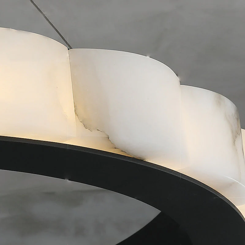 Moden Alabaster Round Chandelier Black - Image 4