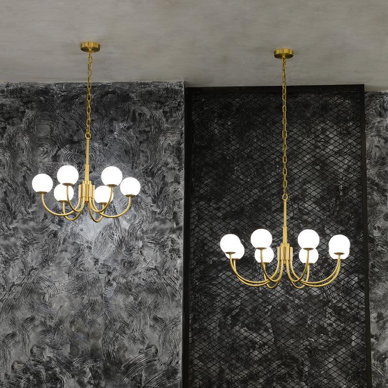 Modern Alabaster Round Art Chandelier - Image 2