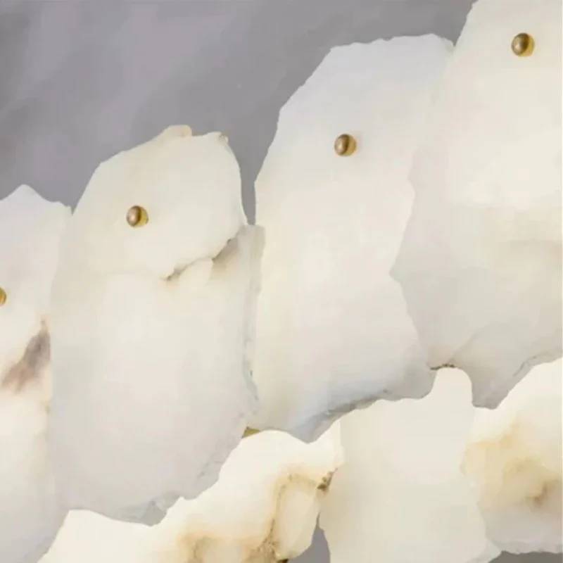 Alabaster Moira Marble Modern Linear Chandelier - Image 4