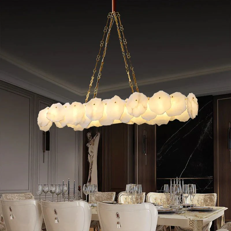 Alabaster Moira Modern Snowflake Linear Chandelier - Image 3