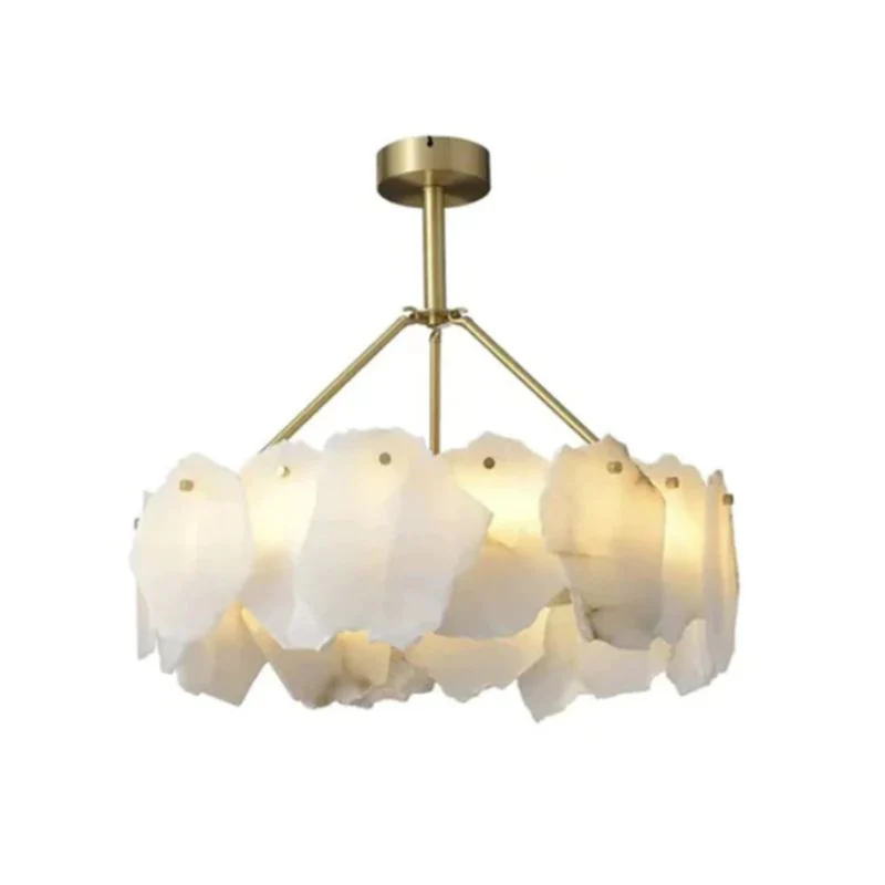 Alabaster Moira Modern Snowflake Round Chandelier - Image 3