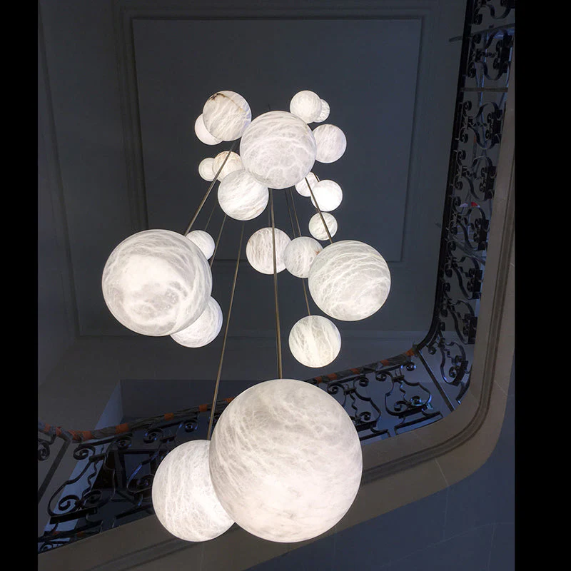 Nami Alabaster Sphere Staircase Chandelier - Image 11