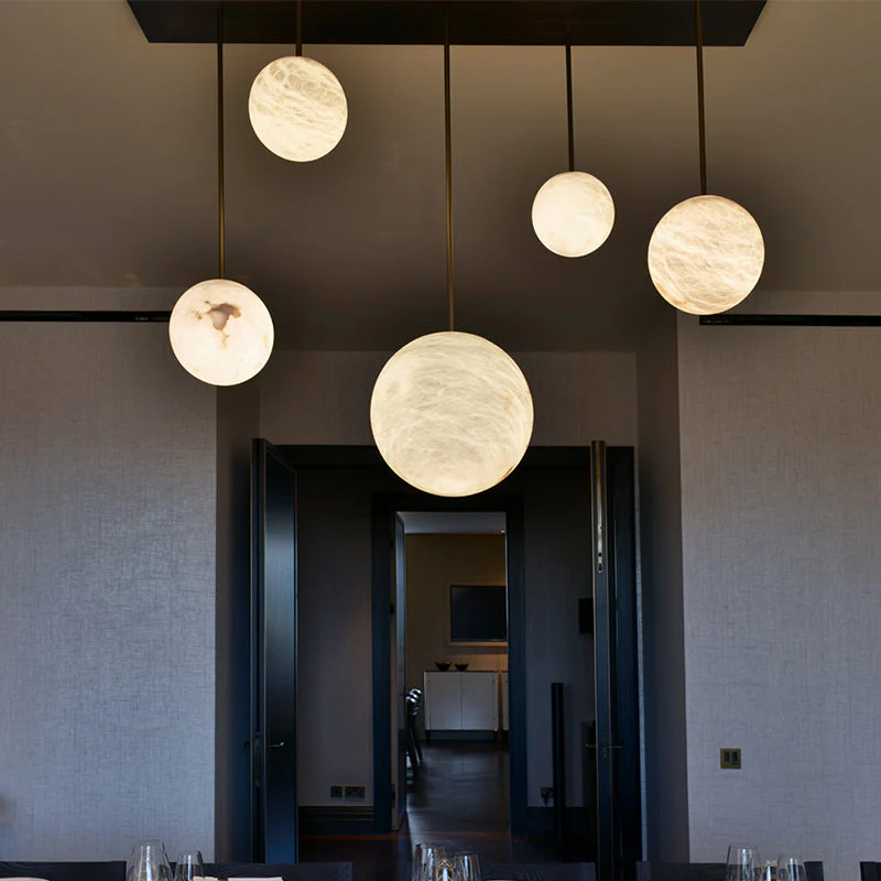 Nami Alabaster Sphere Staircase Chandelier - Image 2