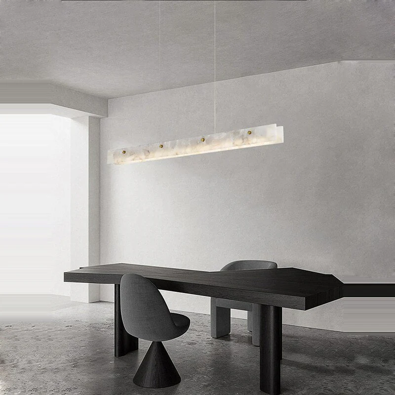 Natural Alabaster Kitchen Island Chandelier 60" - Image 3