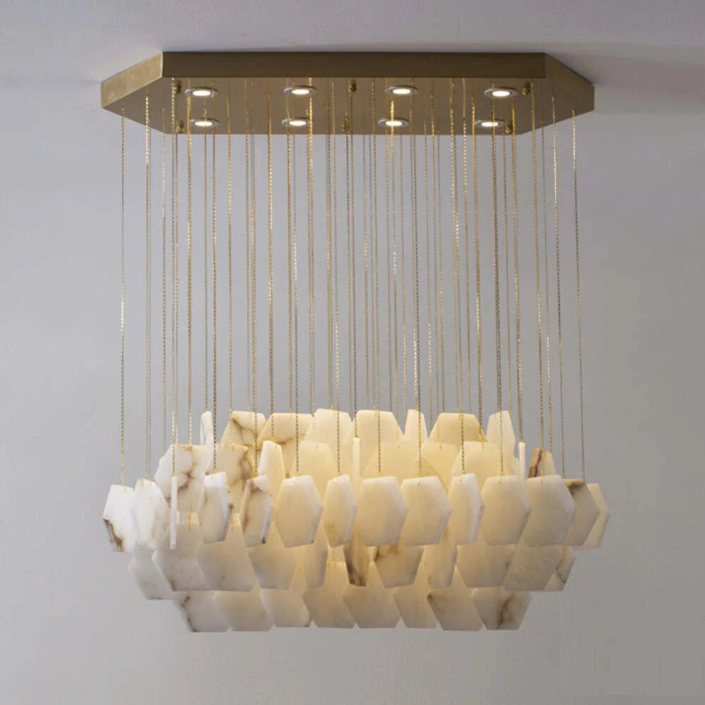 Natural Alabaster Modern Chandelier - Image 2