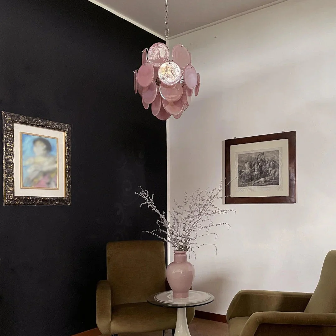 Pink Vintage Murano Glass Chandelier - Image 10