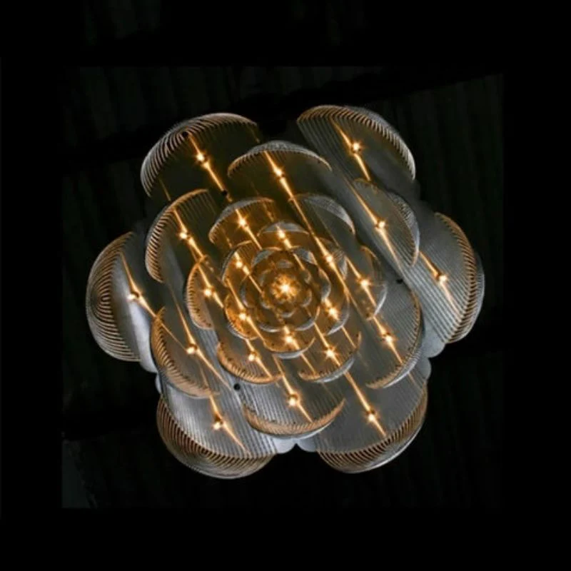 Post-Modern Aluminum Flower Chandelier - Image 3