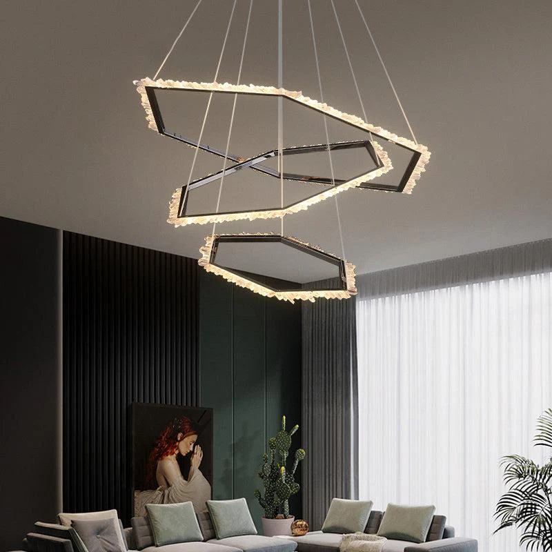 Primary Hexagon Rock Crystal Ring Chandelier - Image 3