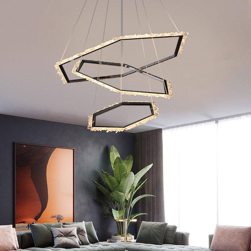Primary Hexagon Rock Crystal Ring Chandelier - Image 4