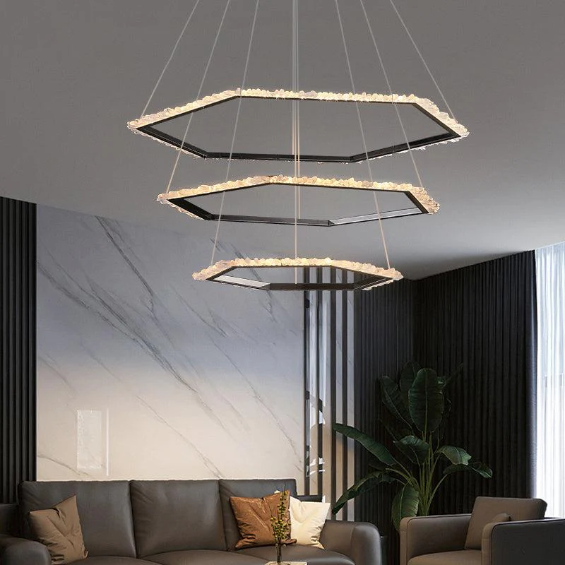 Primary Hexagon Rock Crystal Ring Chandelier - Image 5