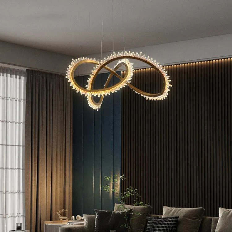 Primary Modern Living Room Rock Crystal Chandelier - Image 3