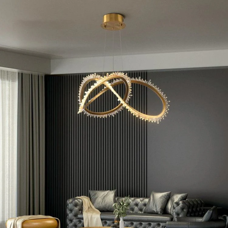 Primary Modern Living Room Rock Crystal Chandelier - Image 4