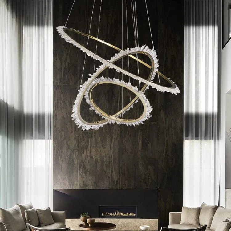 Primary Rock Crystal Ring Chandelier For Living Room - Image 3