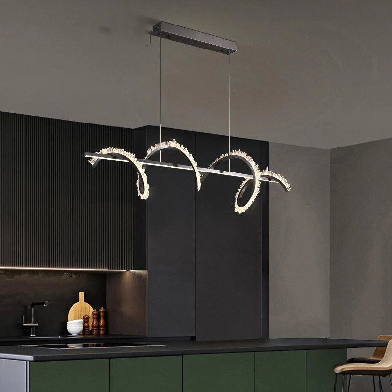 Primary Spiral Linear Crystal Chandelier - Image 4