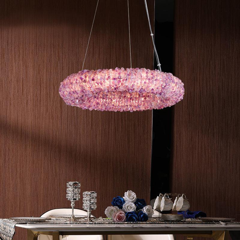 Purple Primary Crystal Cluster Round Chandelier - Image 4