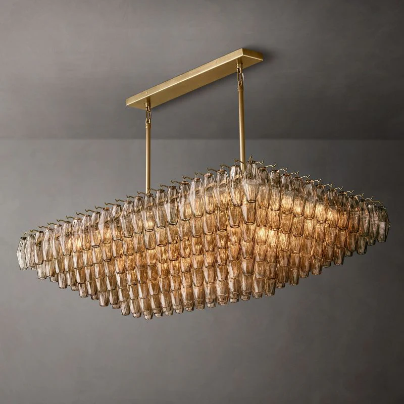 Rivelyn Crystal Tiered Rectangular Chandelier 54" - Image 4