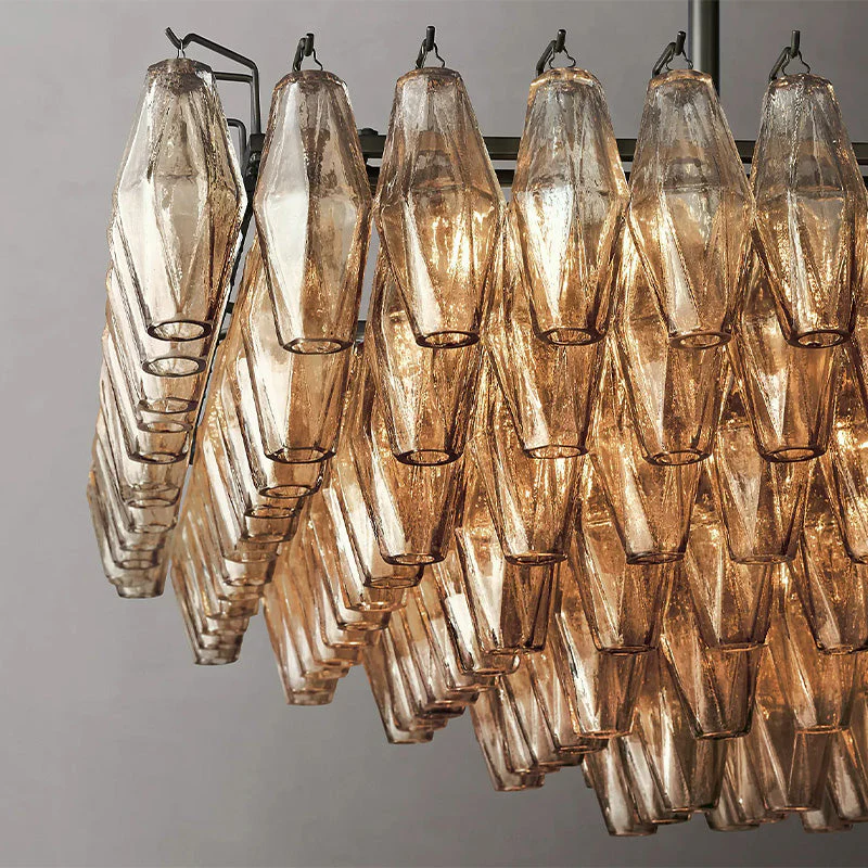 Rivelyn Crystal Tiered Rectangular Chandelier 54" - Image 7