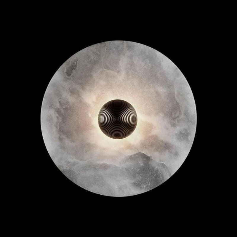 Round Alabaster Wall Sconce - Image 5