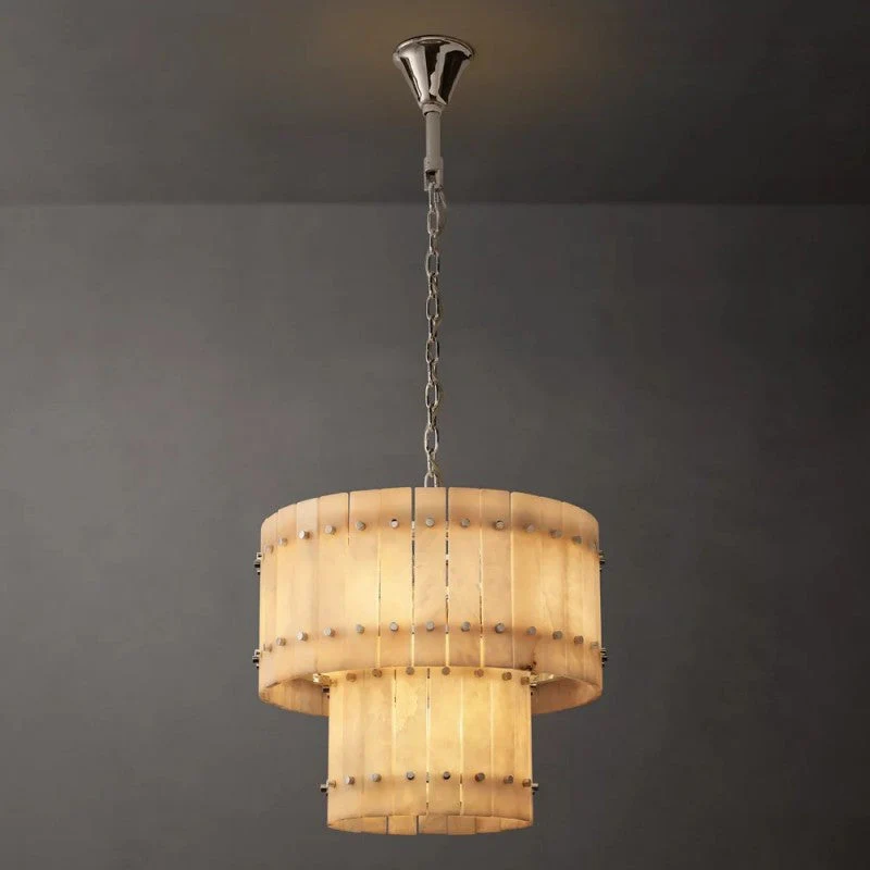 Mearin Alabaster Round Tiered Chandelier 22" - Image 7