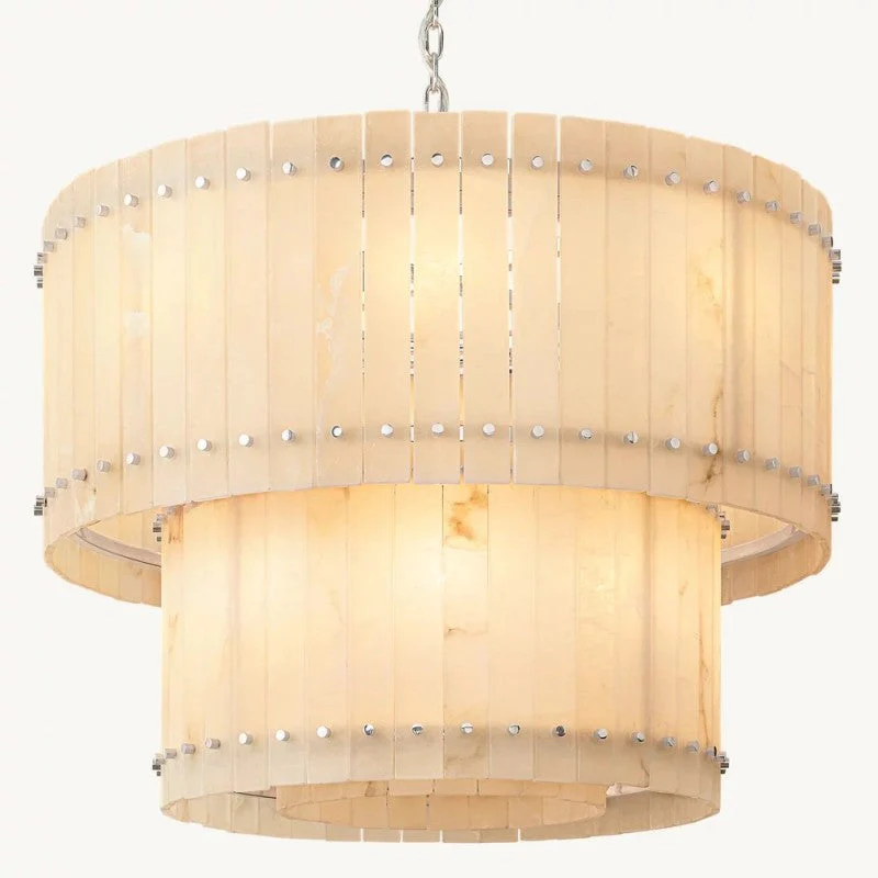 Mearin Alabaster Round Tiered Chandelier 37" - Image 3