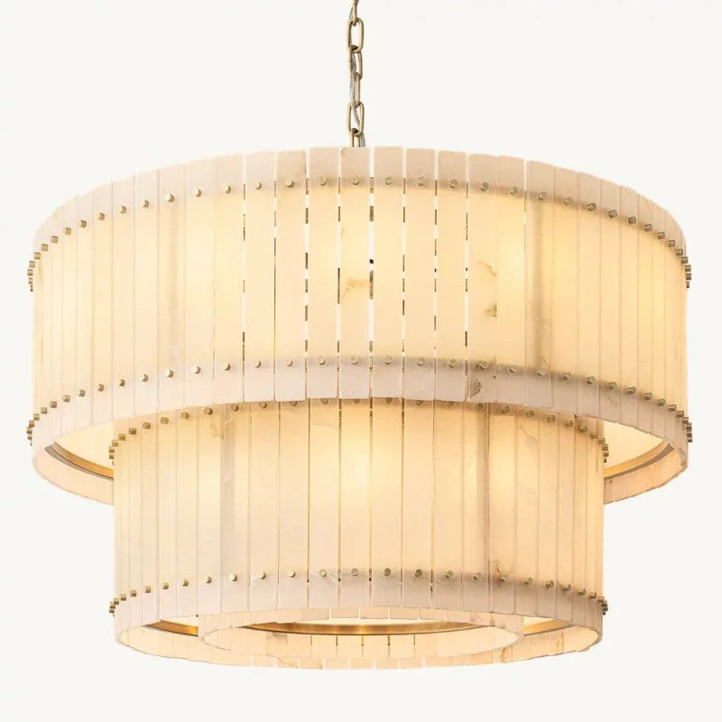 Mearin Alabaster Round Tiered Chandelier 48" - Image 6