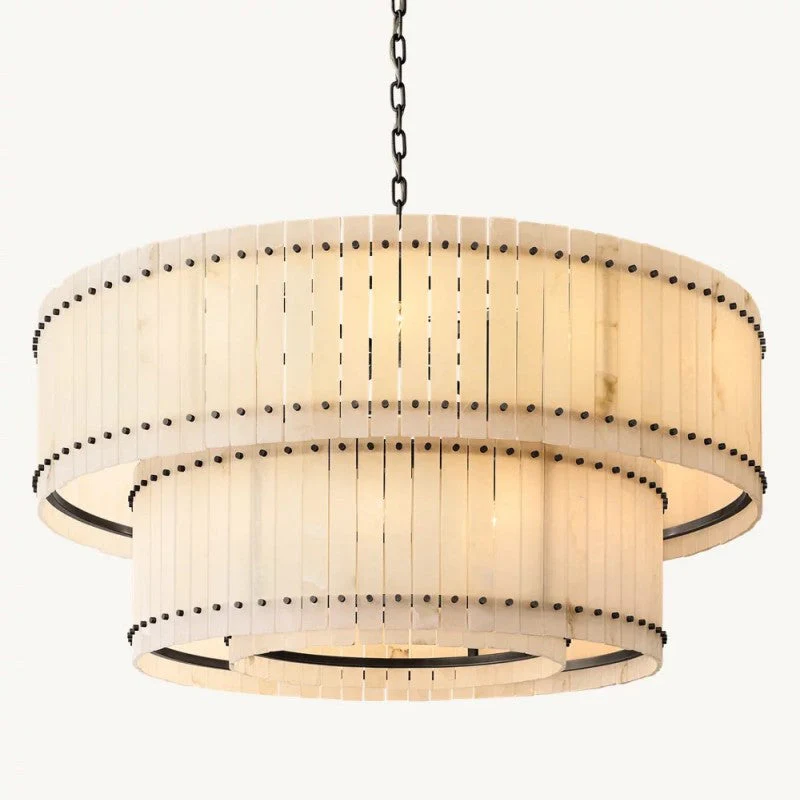 Mearin Alabaster Round Tiered Chandelier 60" - Image 2