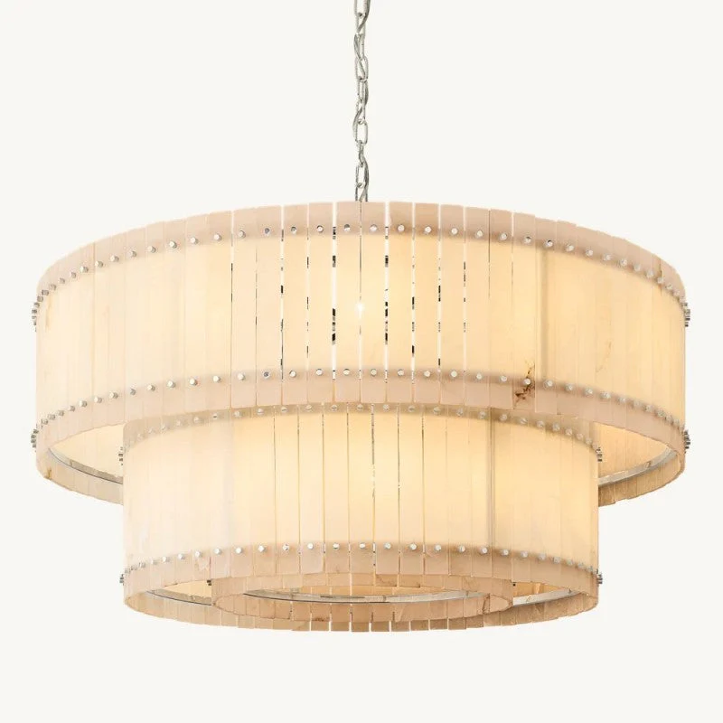 Mearin Alabaster Round Tiered Chandelier 60" - Image 3