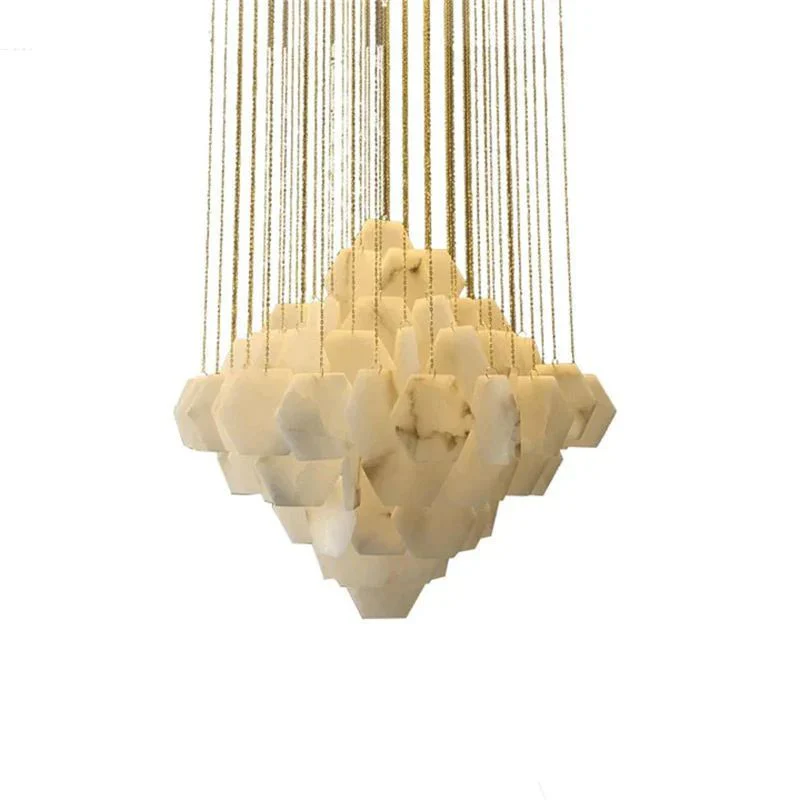 Talan Multi-layer Irregular Alabaster Chandelier - Image 3