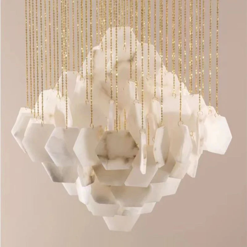 Talan Multi-layer Irregular Alabaster Chandelier - Image 6