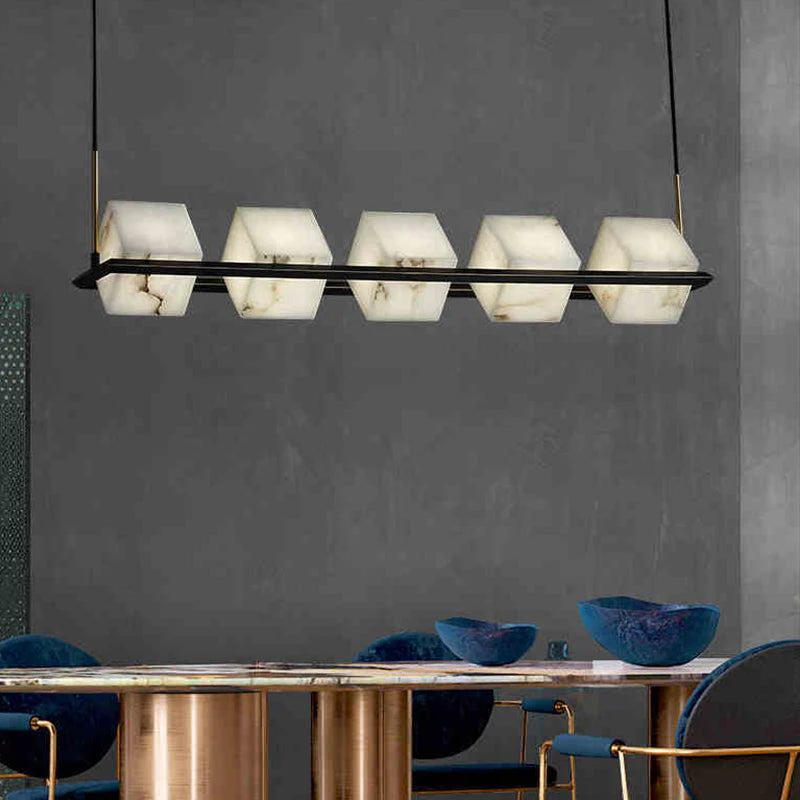 Terry Alabaster Cubic Island Chandelier - Image 6