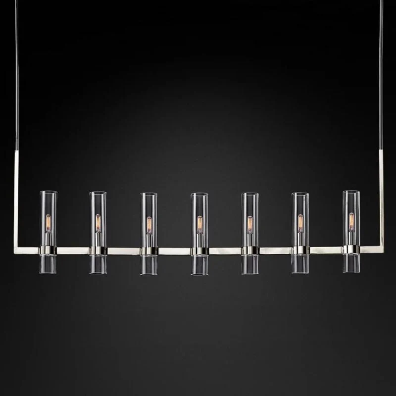 Vella Modern Fashion Glass Linear Chandelier 59'' - Image 4