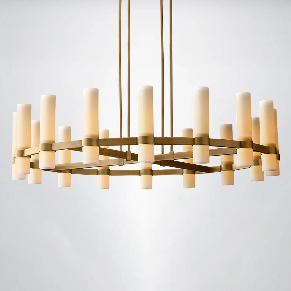 Vella Milk Glass Chandelier - Image 3