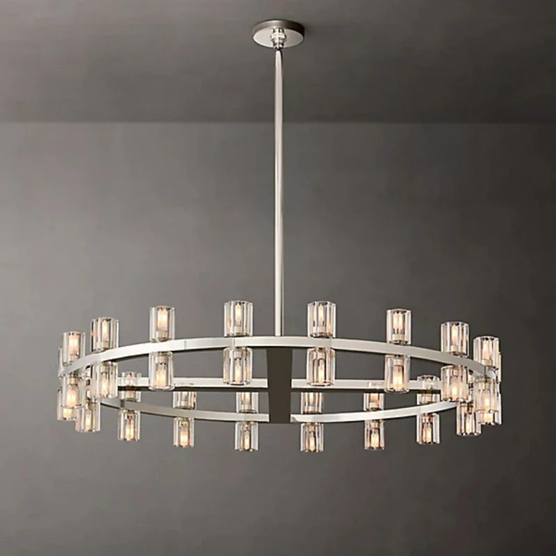 Wincei Crystal Shades Round Chandelier 36" - Image 5